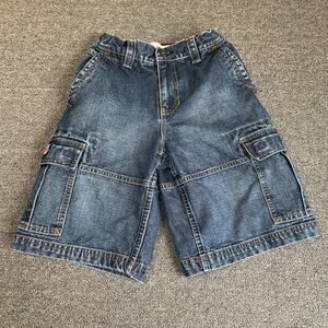 Vintage Y2K GAP Denim Cargo Shorts Boy's Size 8 Summer 2007 Blue Medium Wash